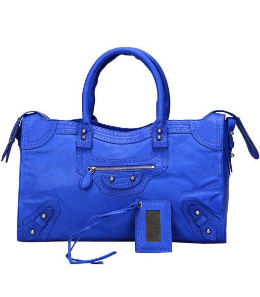 Balenciaga Giant City Bag In Dark pelle blu